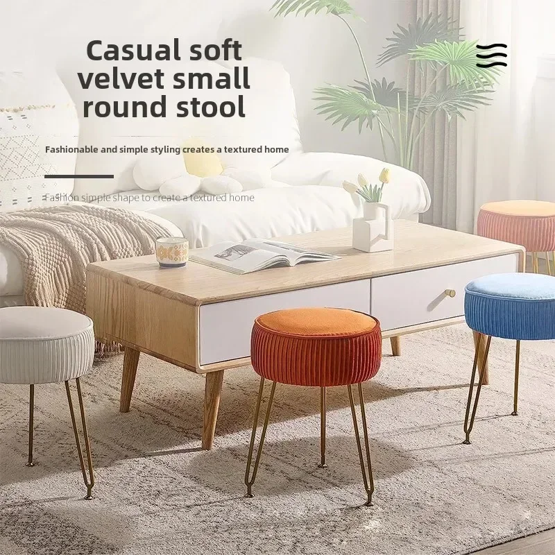 Women’s Makeup Stool Square Soft Bag Dressing Chair Bedroom Vanity Table Stool Simple Makeup Chair