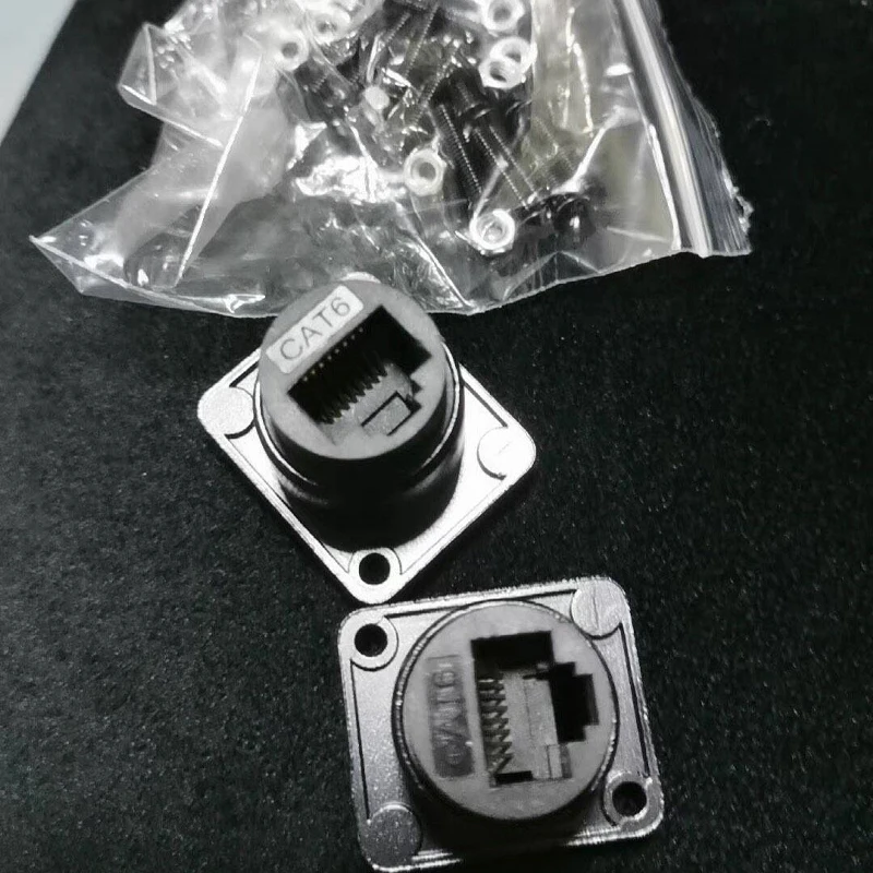 

RJ45 Network Connetor CAT5E CAT6 CAT6A Gigabit 10GE Round D Type Crimping Docking Base CAT3 RJ11 4 Poles Telephone Socket