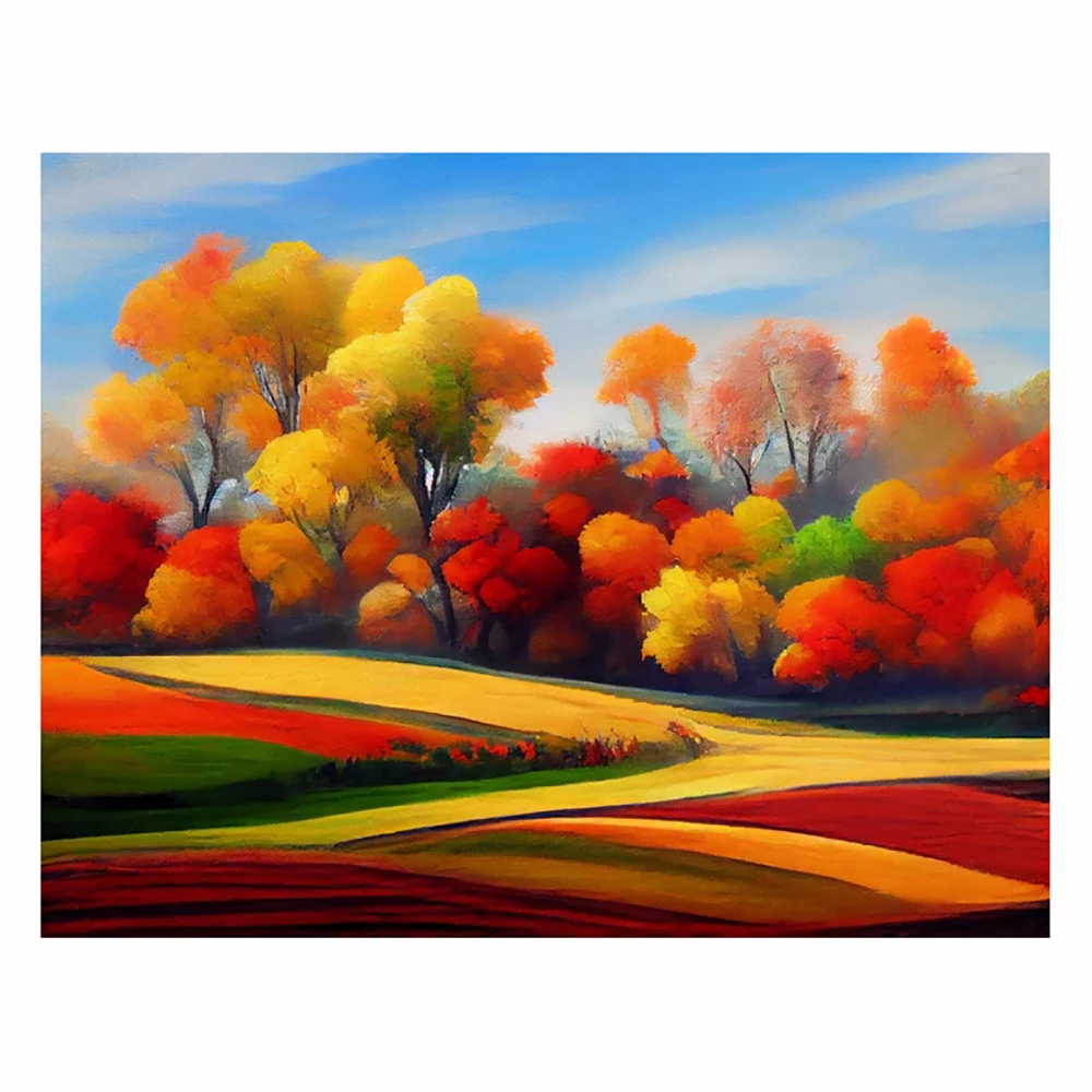 LZAIQIZG 5D DIY Diamond Painting Colorful Autumn Scenic Diamond Embroidery Landscape Cross Stitch Handicraft Decoration For Home