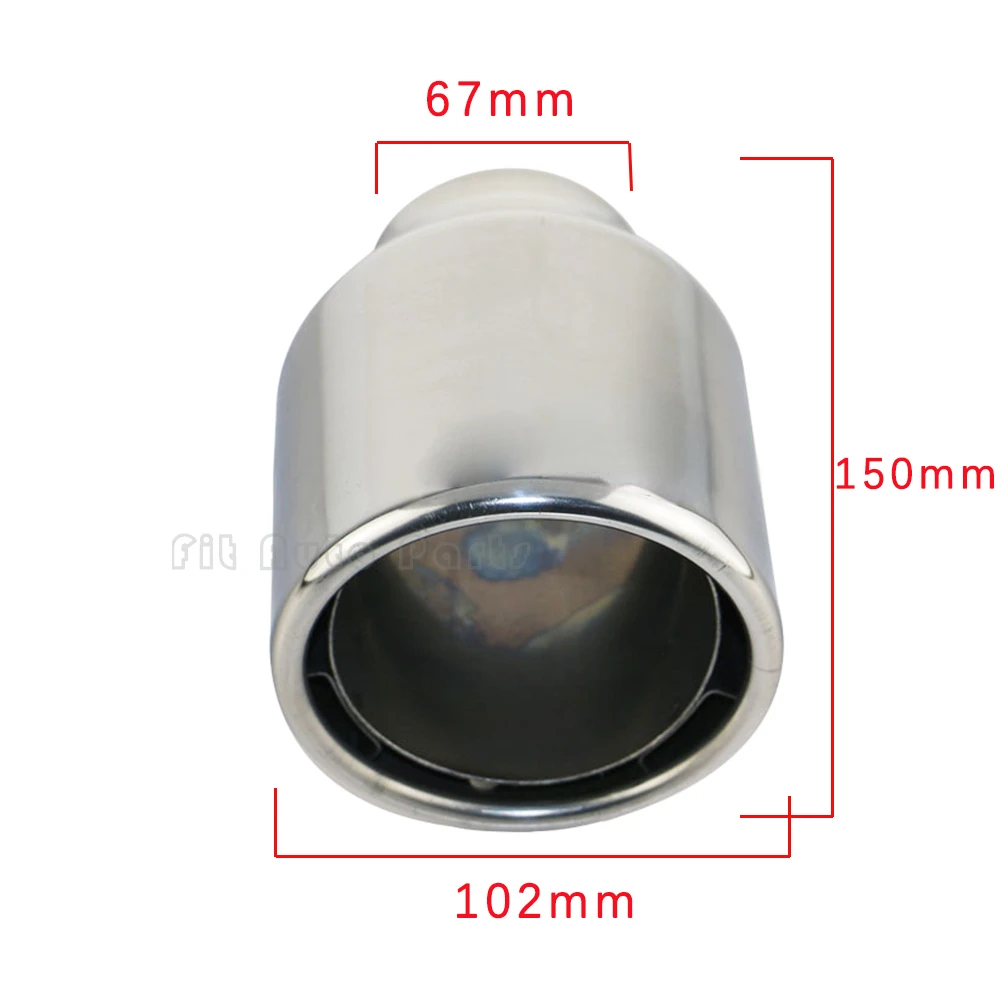 

Stainless Steel Exhaust pipe for car 67mm inlet Slant Oval 102mm Outlet Exhaust tip Auto muffler Tail Pipe