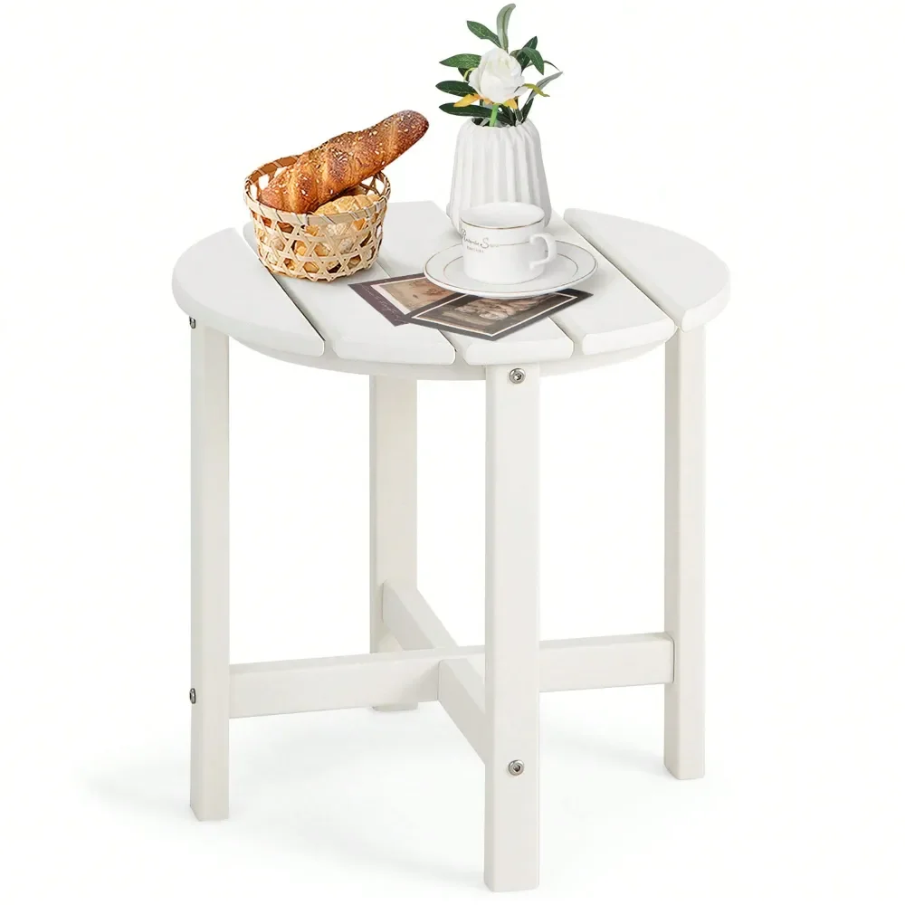 

18 Patio Round Adirondack Side Table Weather Resistant HDPE Garden