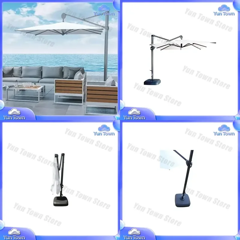 Large Outdoor Sun Lounger with Sun and Rain Umbrella for Garden Furniture Patio  Deck Furniture Backyard Furniture