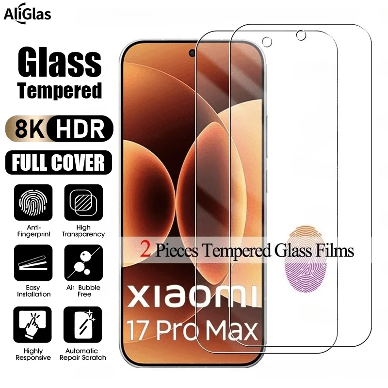 2 Stück HD-Displayschutzfolie für Xiaomi 17 Pro Max, gehärtetes Glas, kompatibel mit Xiaomi 15 14 Pro 13 12T 11T Pro Glasfolie