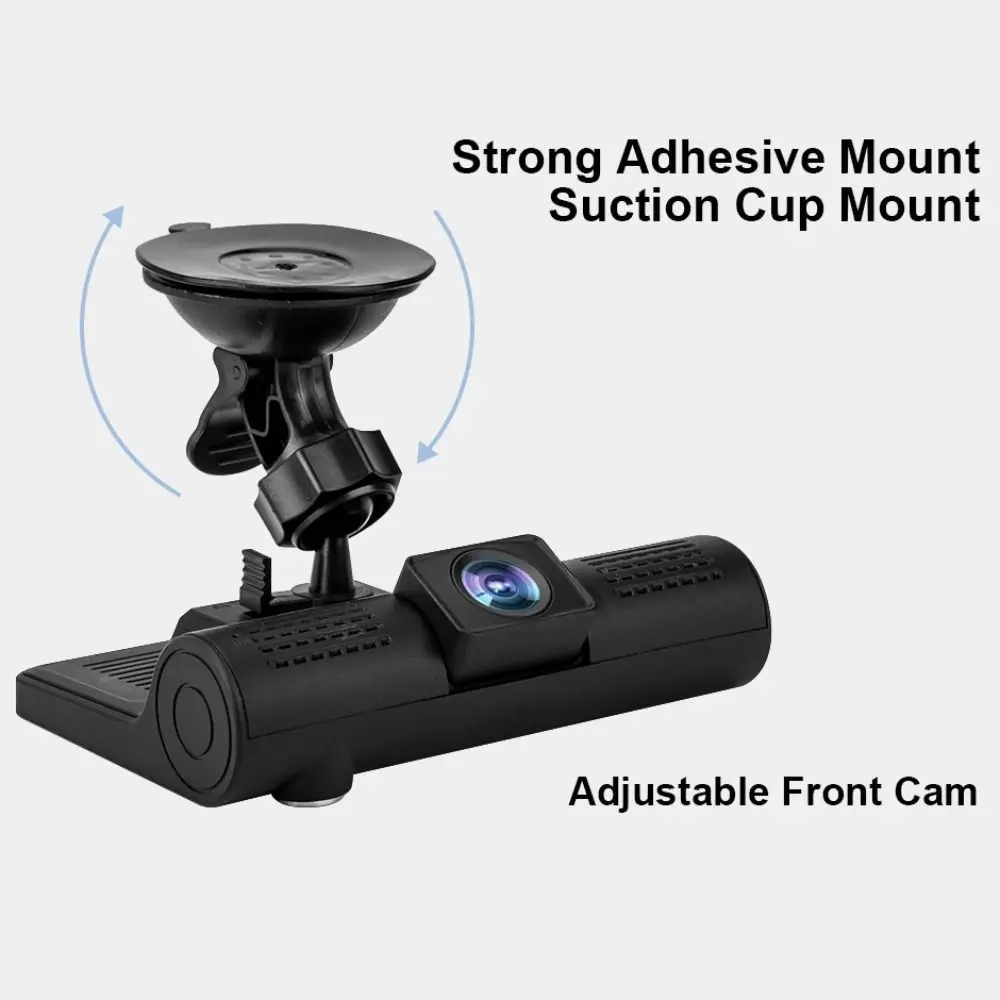 Three Lenses Car Driving Tachograph Front Rear Inside Night Vision 24H Parking Recorder Wide Angle Loop Recording