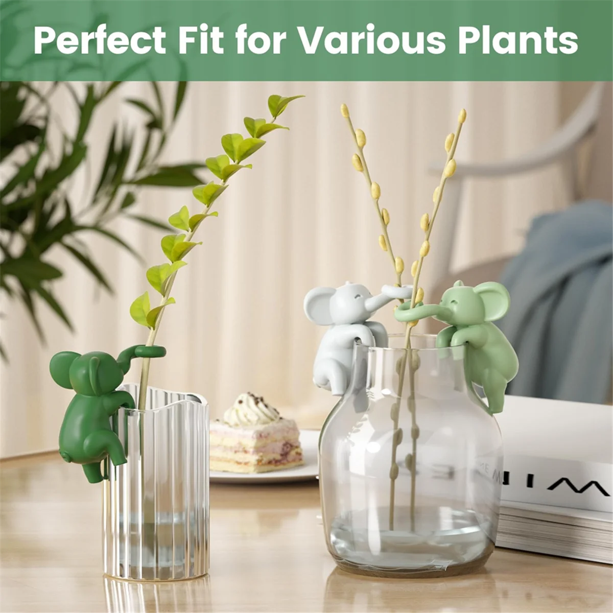 A71Z Plant Cutting Holder Indoor Garden Plant Propagation Friends Animals Leaf Buddy Plant Stem Support Tool for Sprouts Stem