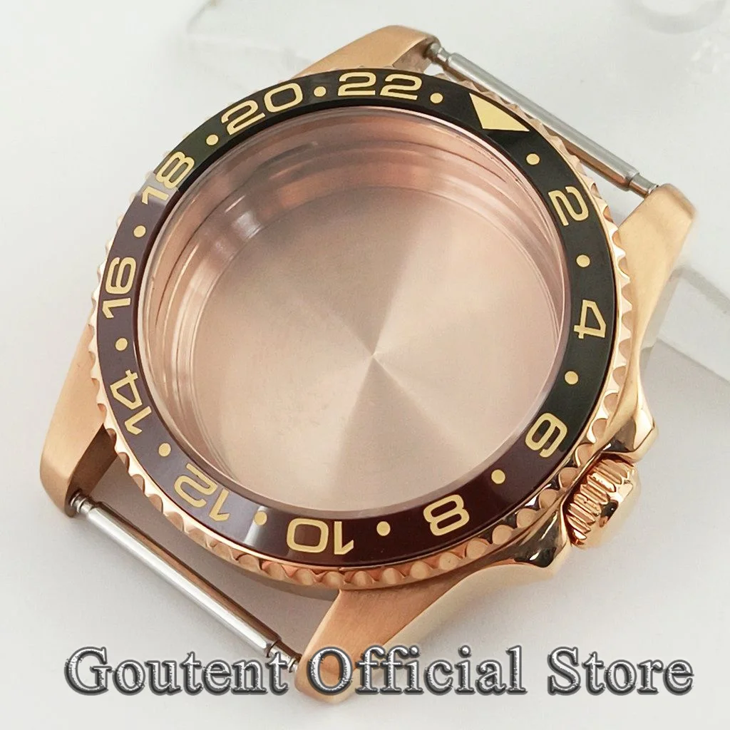 NONE Goutent 36mm Saphirglas Uhrengehäuse schwarz Keramik gmt Uhr Lünette passen nh34 nh35 nh36 eta2824 pt5000 miyota 8215 821a Uhrwerk 7