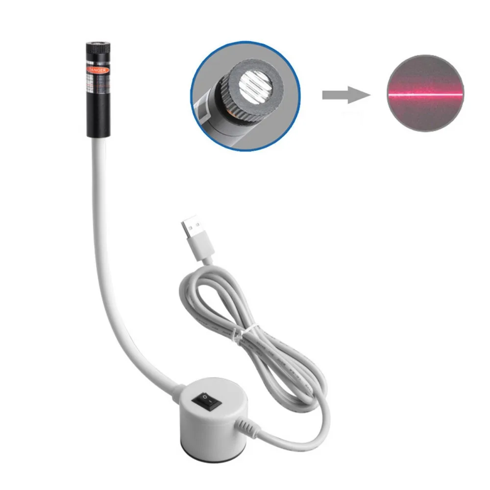 

Red Laser Sewing Laser Guide Adjustable Hose Dot Line Cross Head Sewing Machine Light USB Powered Magnetic Base