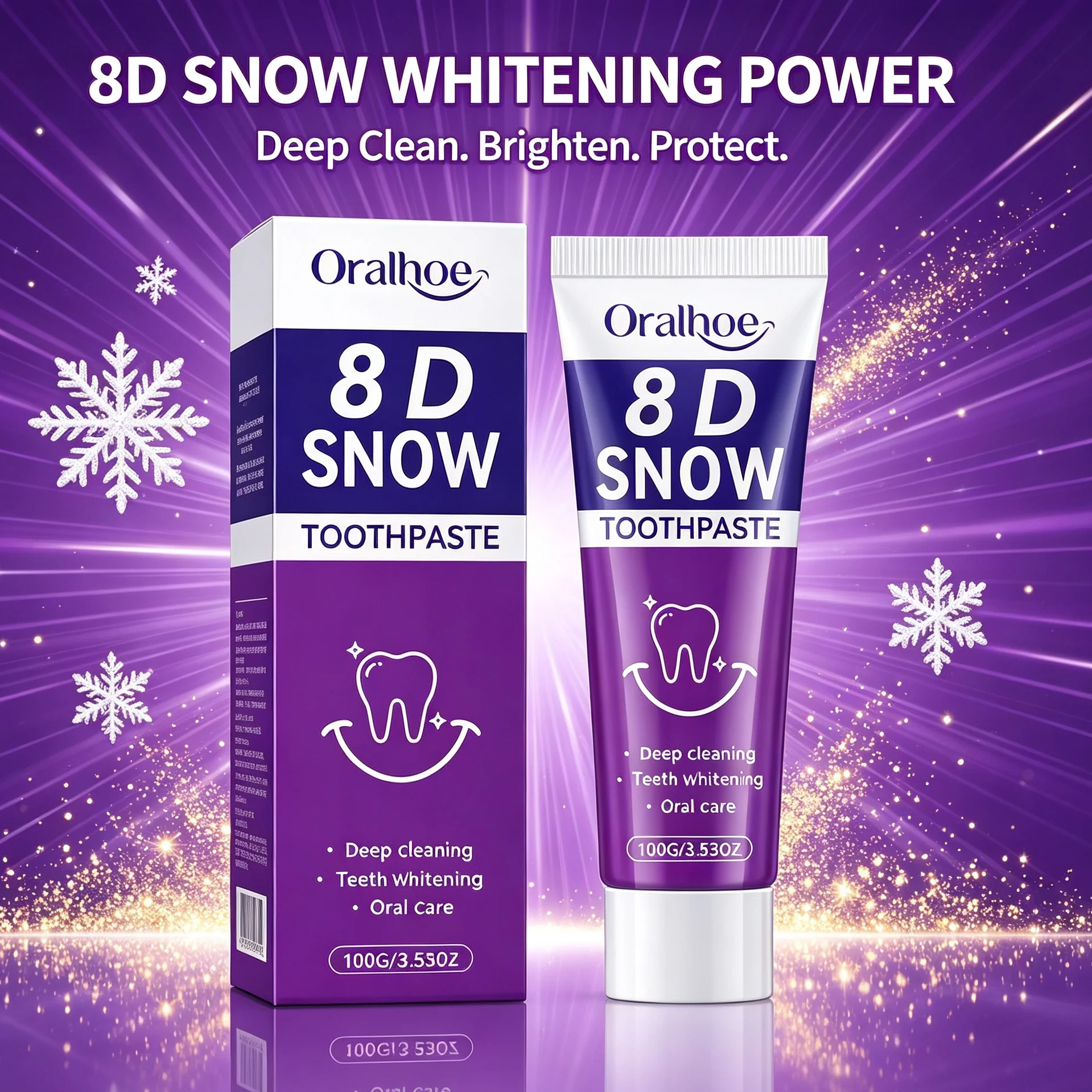 Teeth Whitening Paste - Purple Toothpaste – Deep Clean, Whiten