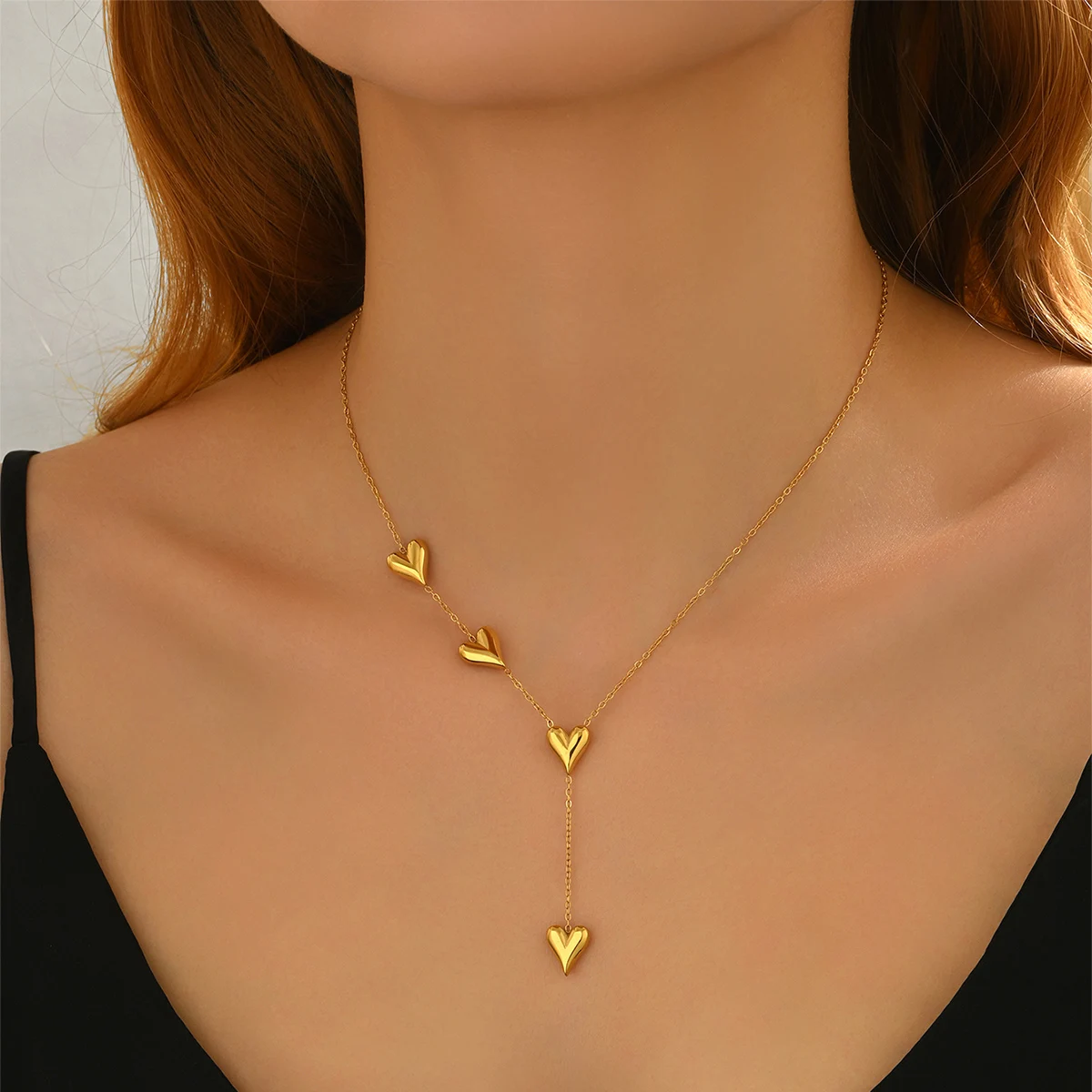 

Lxalry 18K Gold-Plated Heart Necklace, Recycled Steel, Minimalist, Hypoallergenic, Ocean-Safe, Everyday Elegance Glow