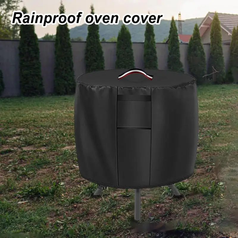 Fire Pit Cover Oxford Cloth Round Waterproof Stove Shelter Outdoor Patio Protective Fire Pit Cover Fade Resistant Shield Fire