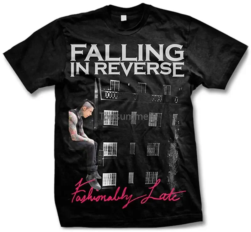 

Falling In Reverse Fashionably Late Cover T Shirt Men'S Fashion Cotton T-Shirt S-3Xl O-Neck Hipster Tshirts