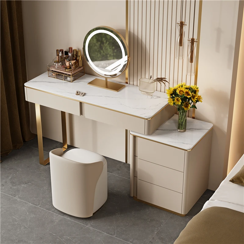 Simple modern rock slab countertop, all solid wood frame, large apartment, creative and fashionable Apartment furniture
