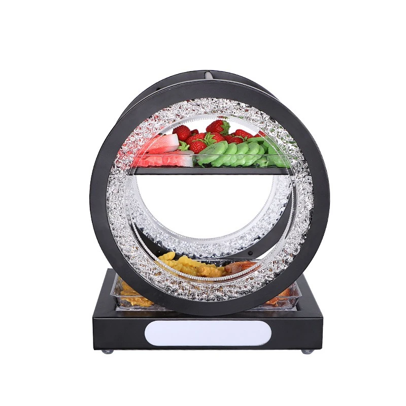 

Bar luminous fruit plate two-layer fruit plate rack led charging KTV snack plate bar loose table round pattern snack