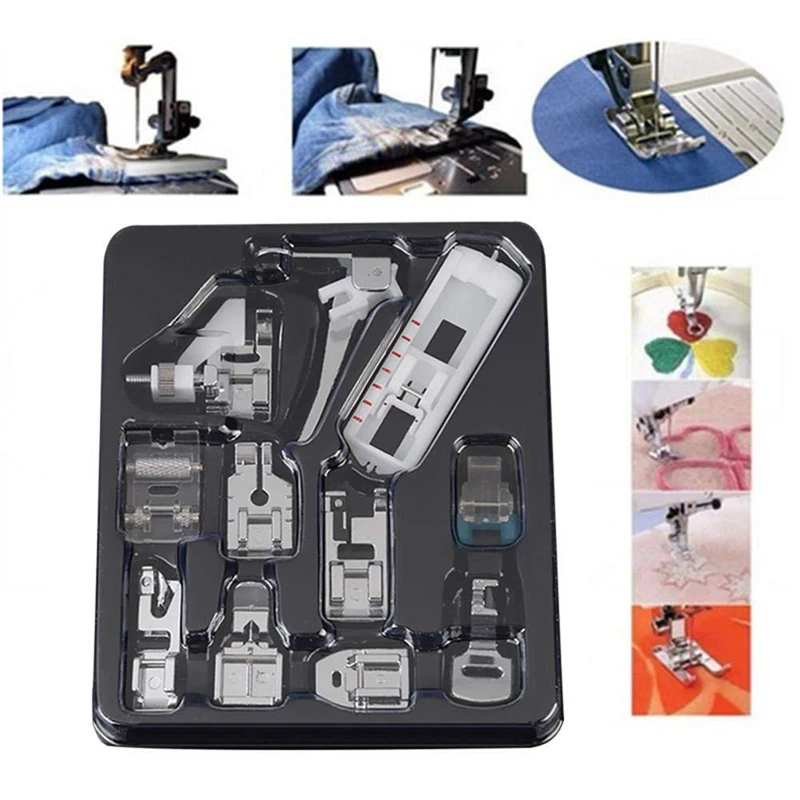 11pcs Sewing Machine Presser Foot Feet Kit Set with Box for Brother Singer Janom Sewing Machines Foot Tool Sewing Accessories