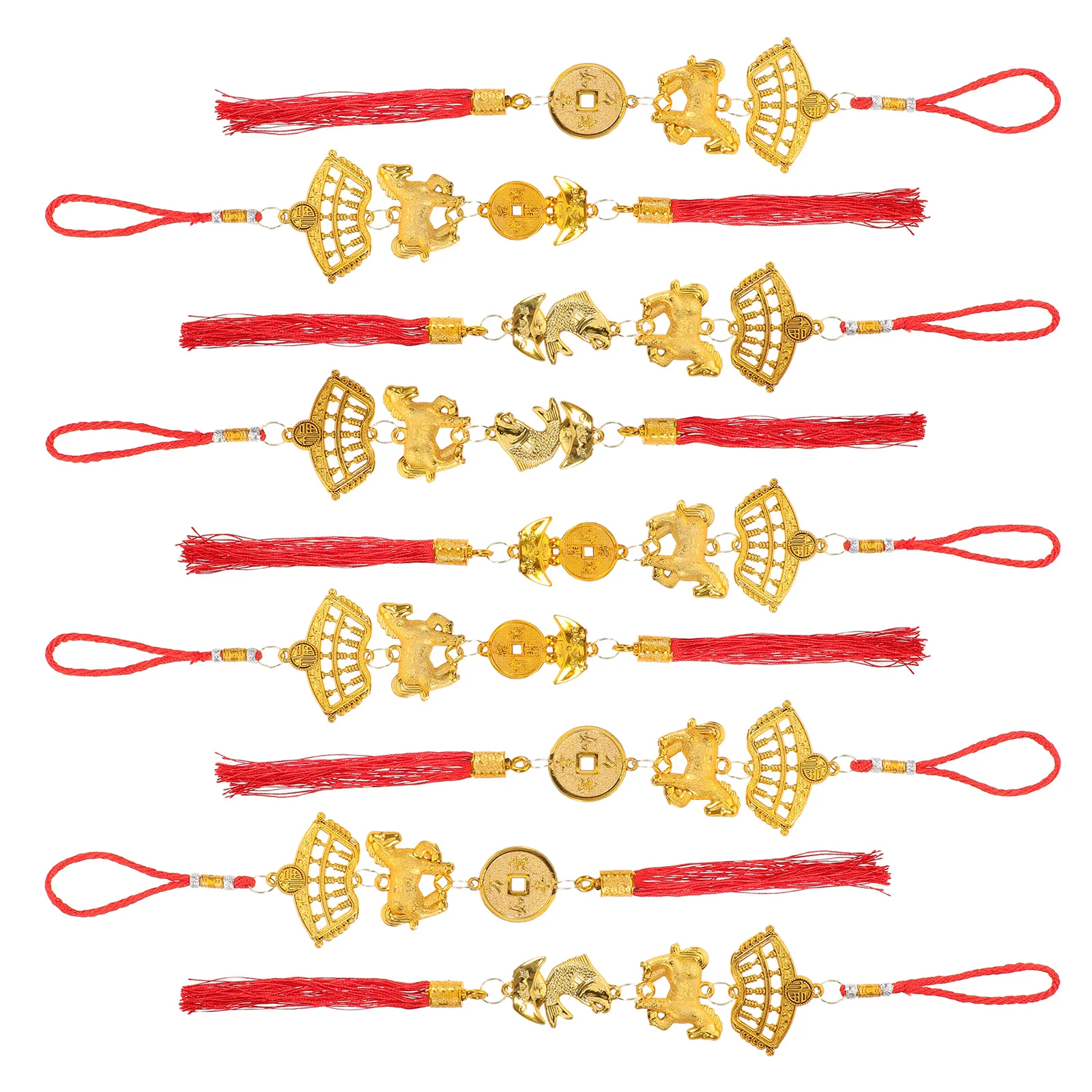 9pcs Hanging Ornaments 2026 Of The Horse Knot Charm For Lunar New Year Decor Festival Tree Car Rearview Mirror Asian New Year