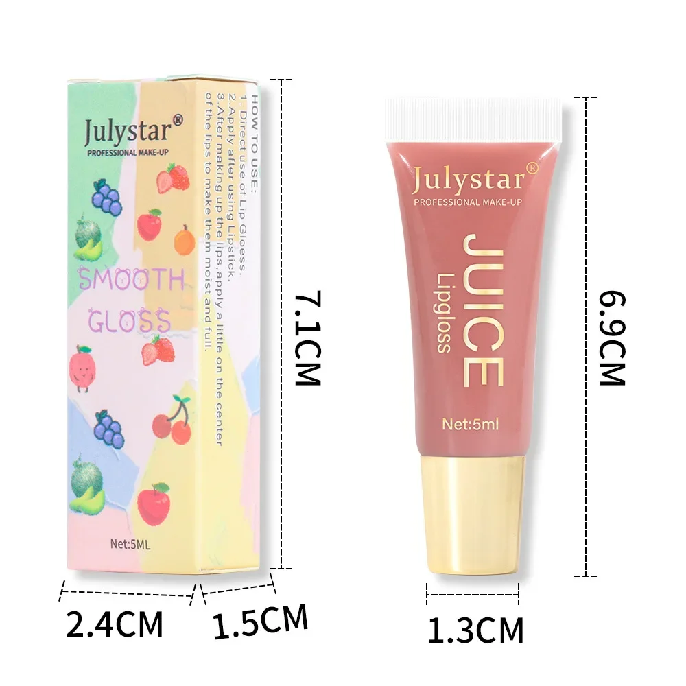 Błyszczyk do ust Glitter Plumping Lip Gloss Jelly Strawberry Moisturizer Fruit Lip Oil Transparent Fullness Lip Tint Gel Soft Tube Makeup LipCare