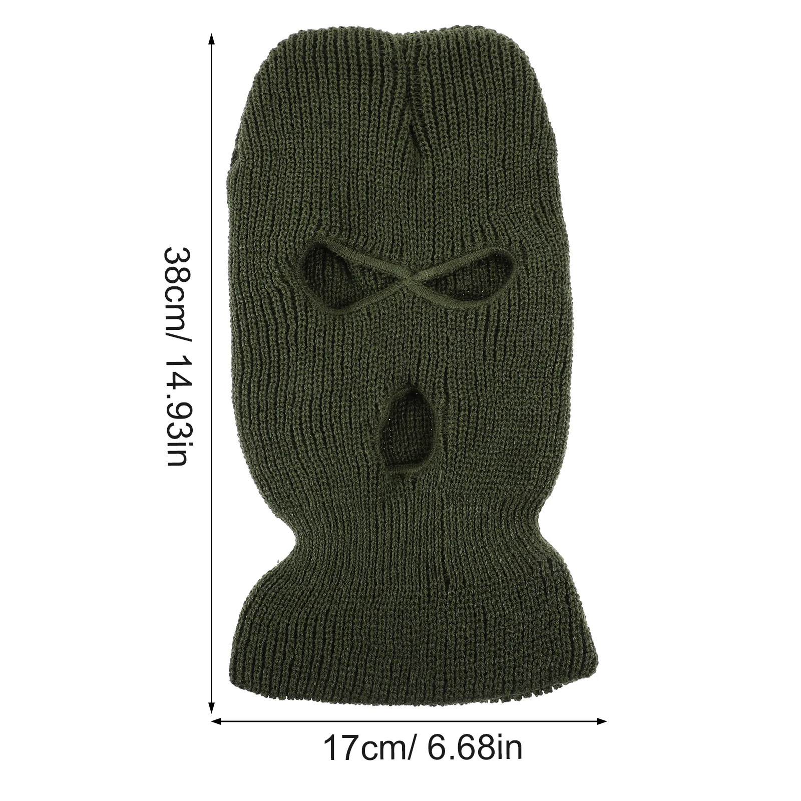 Winter Warm Ski Mask 3 Hole Knitted Full Face Cover Ski Mask Beanie Outdoor Sports Men Women 3-Hole Full Face Cover