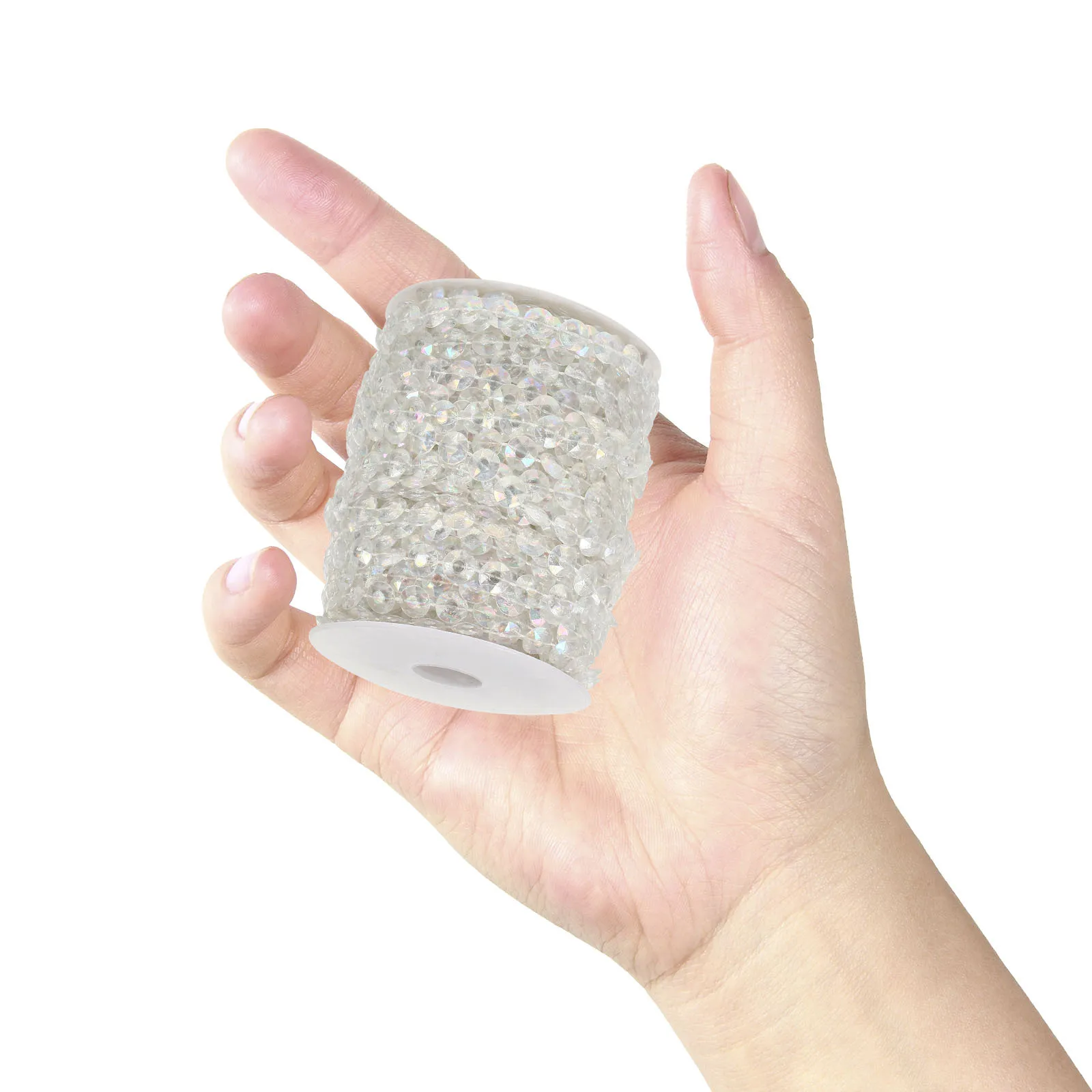 

30m Crystal Bead Curtain Clear Faux Crystal Garland Adjustable Length Wedding Decoration Table Lamp Embellishment