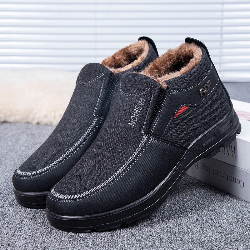 

Winter new men's boots Anti slip soft soled cotton shoes Fashion thick snow boots Casual comfortable male shoes Zapatos Botas