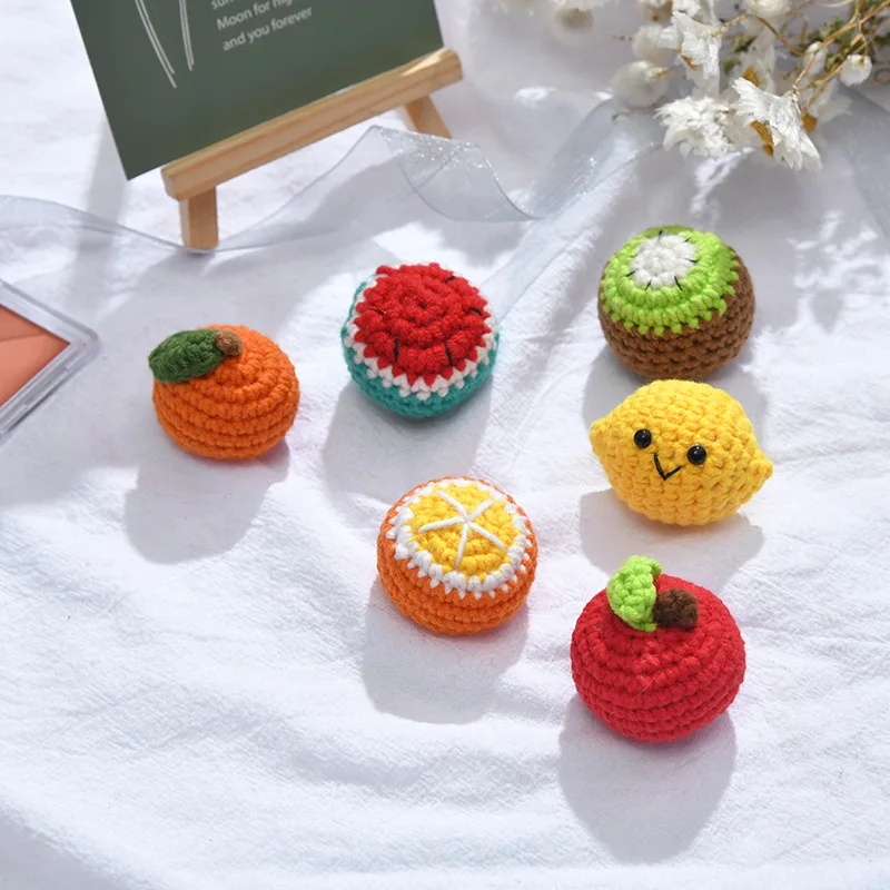 Handmade Crochet Fruit Chewable Knitting Wool Beads DIY Baby Pacifier Chain Accessories Infant Newborns Teether Toy Gift