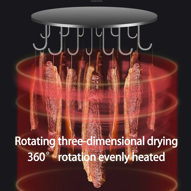 Rotary Household & Commercial Food Dehydrator, Meat Dryer for Sausage Bacon Poultry Dehydrated Food Making