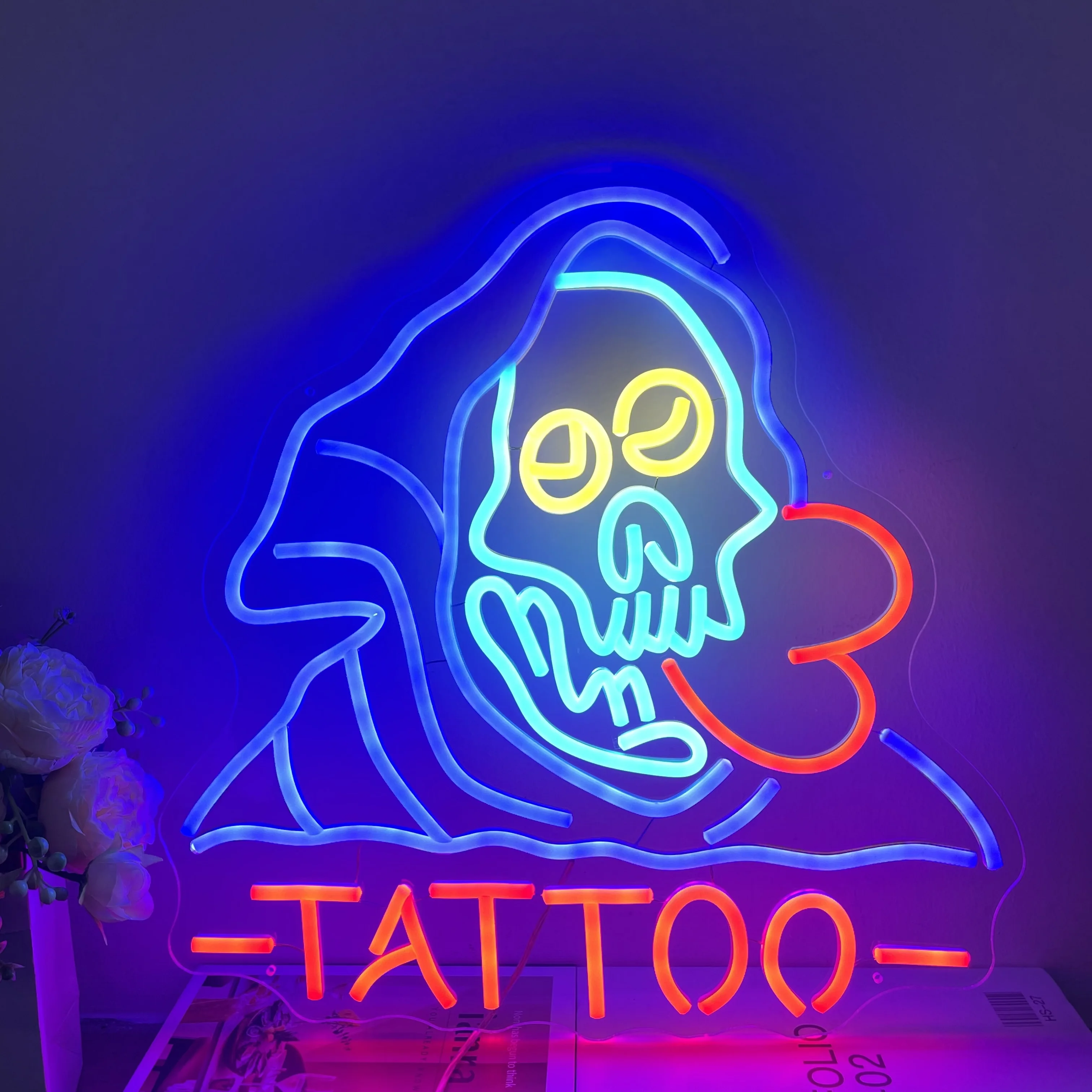 Imagem -04 - Tatuagem Neon Sign Wall Decor Nome Personalizado Arte Led Bar Sala de Jogos Clube Salão Presentes Personalizados