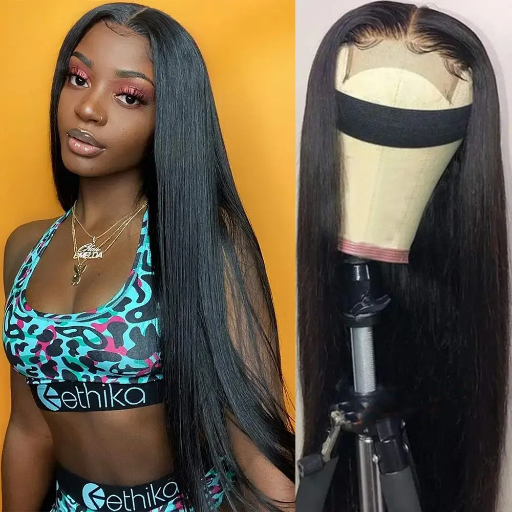 Straight 13x6 HD Transparent Lace Frontal Wigs Human Hair 100% Brazilian Lace Front Human Hair Wig Pre Plucked For Black Women