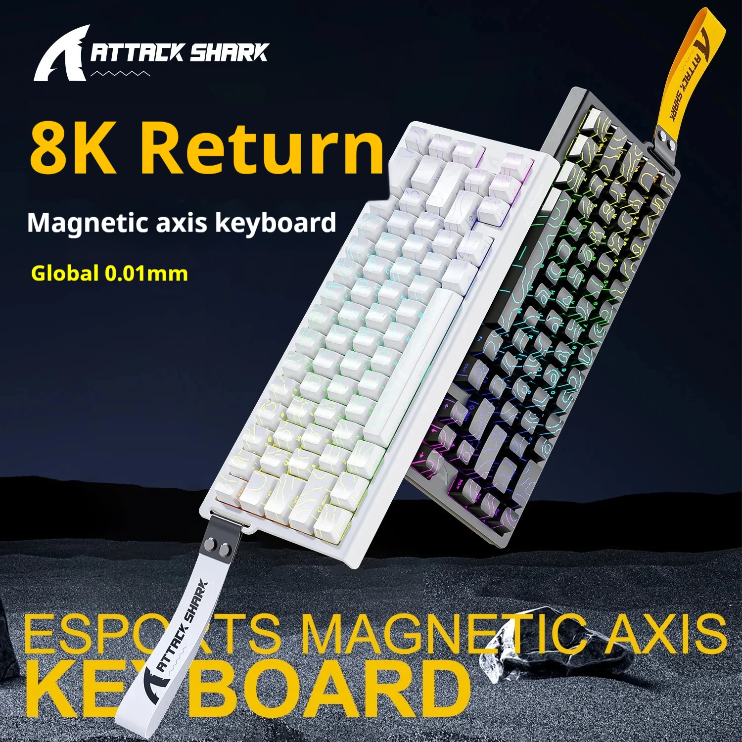 

Attack Shark X68 HE RGB Gaming Keyboard Mechanical Topo Wired 8KHz RT Keycaps 0.125Ms HIFI 8000HZ 0.125Ms Magnetic Keyboard