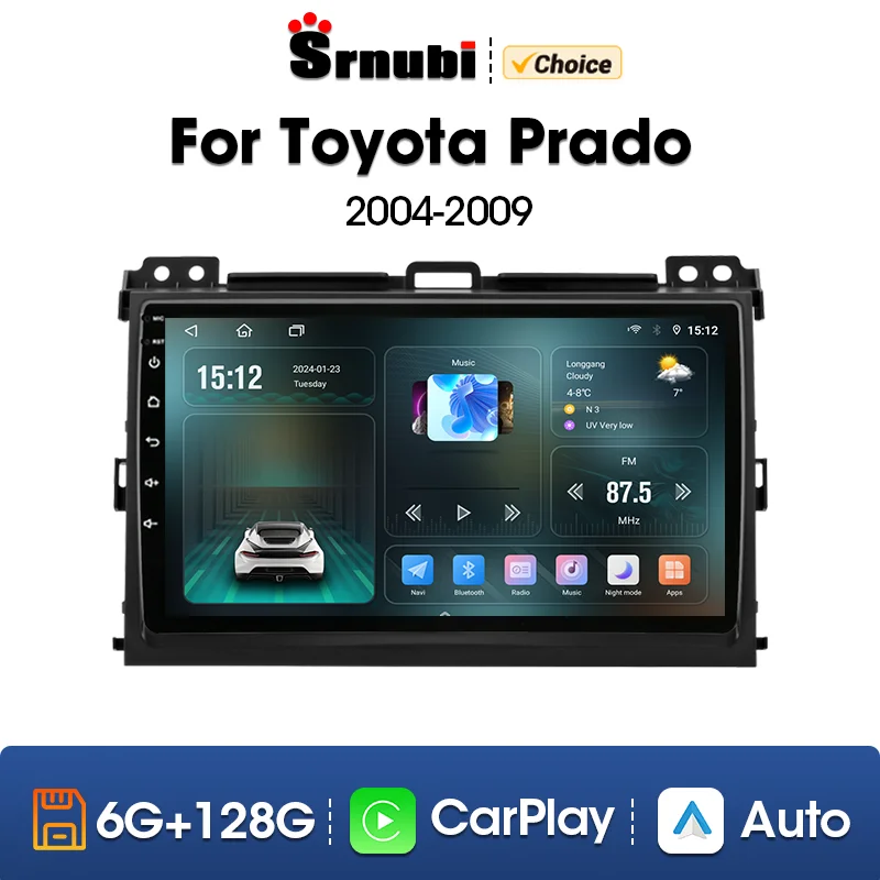 

Srnubi Android 12 Car Radio for Toyota Land Cruiser Prado 120 LC120 2003-2009 Multimedia Player 2 Din Carplay GPS Head Unit