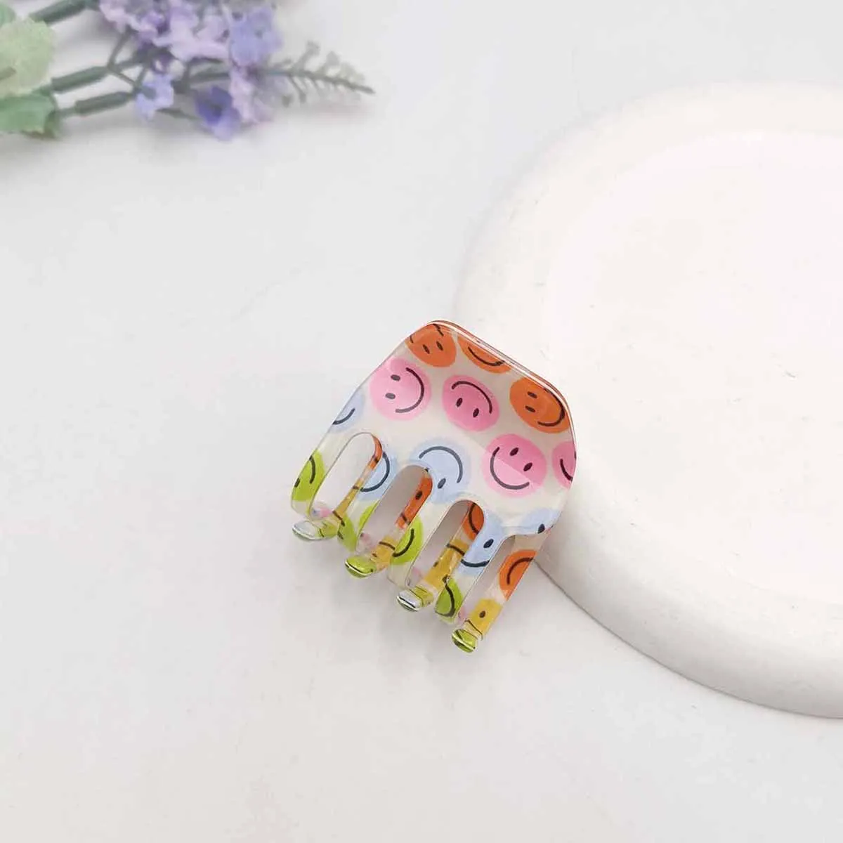 Novo colorido sorriso garra de cabelo caranguejos para meninas bonito sorriso em forma de grampos de cabelo feminino acessórios para o cabelo grampos de cabelo