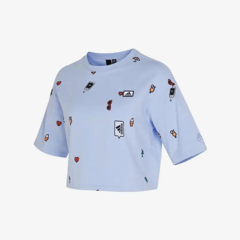 

Adidas genuine Summer New Women's Breathable Casual Round Neck Short Sleeve HY2845