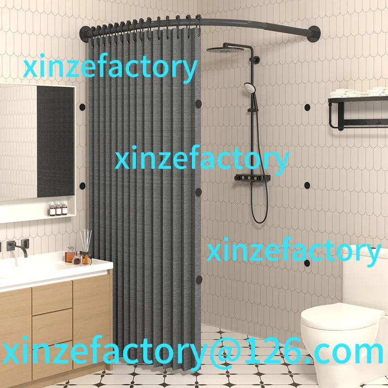 

Customizable Toilet Non-porous Corner Magnetic Folding Invisible Shower Curtain Waterproof