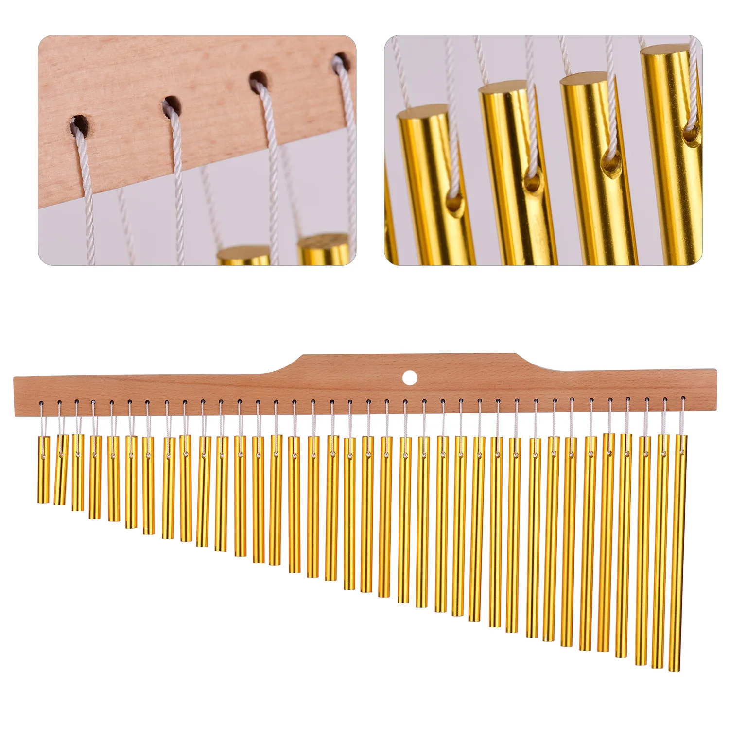 36 Bar Chimes Gold Aluminum Alloy Wooden Bar for holiday parties Percussion Instruments Accessories