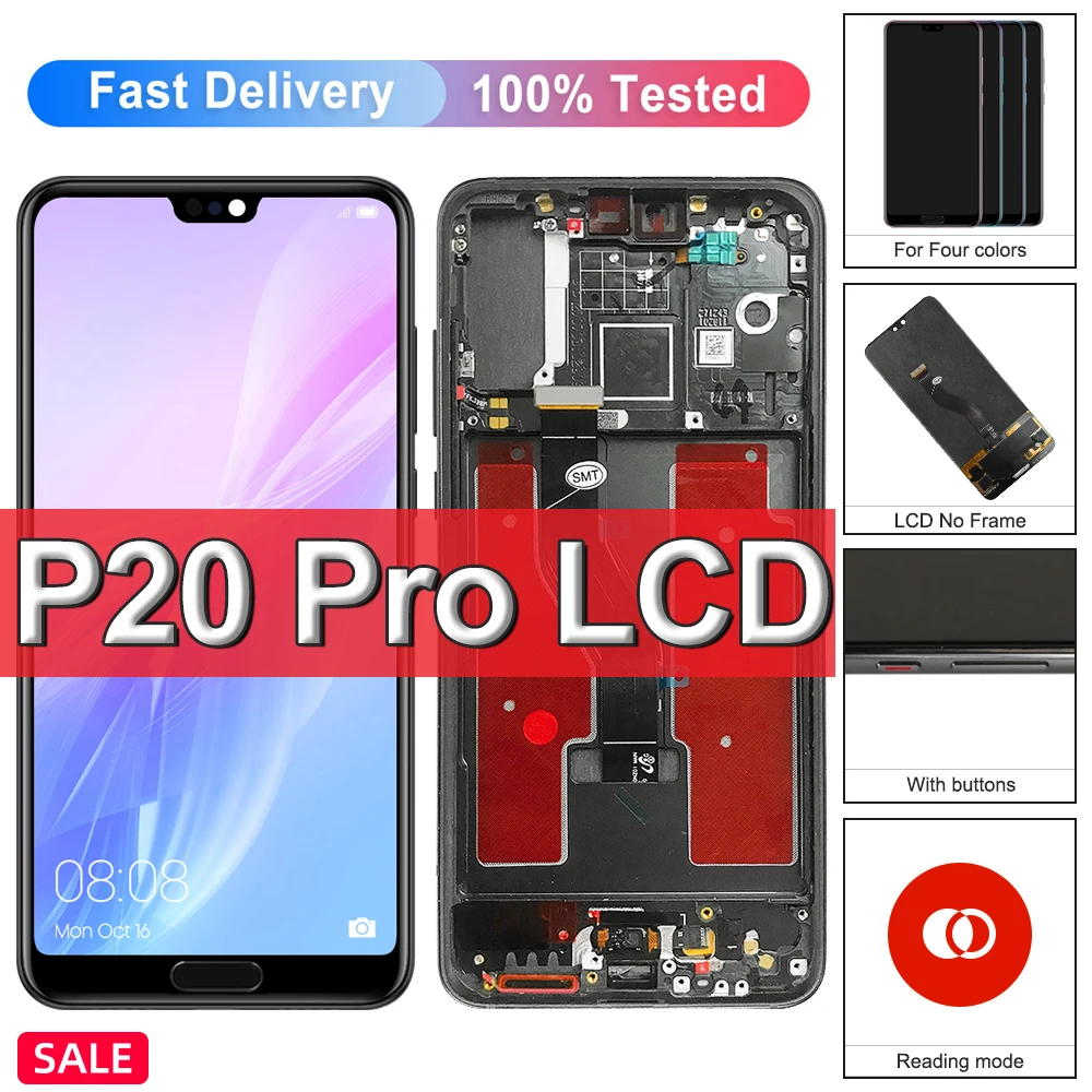 

6.1" New OLED For Huawei P20 Pro LCD Display Touch Screen with Fingerprint For Huawei P20Pro CLT-L29 CLT-L09 LCD Display