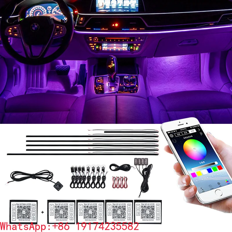 

Decorative 1 in 18 Lamp Roof Symphony Interior Car Ambient Music Control Accessories LED Strip Lights Acrylic