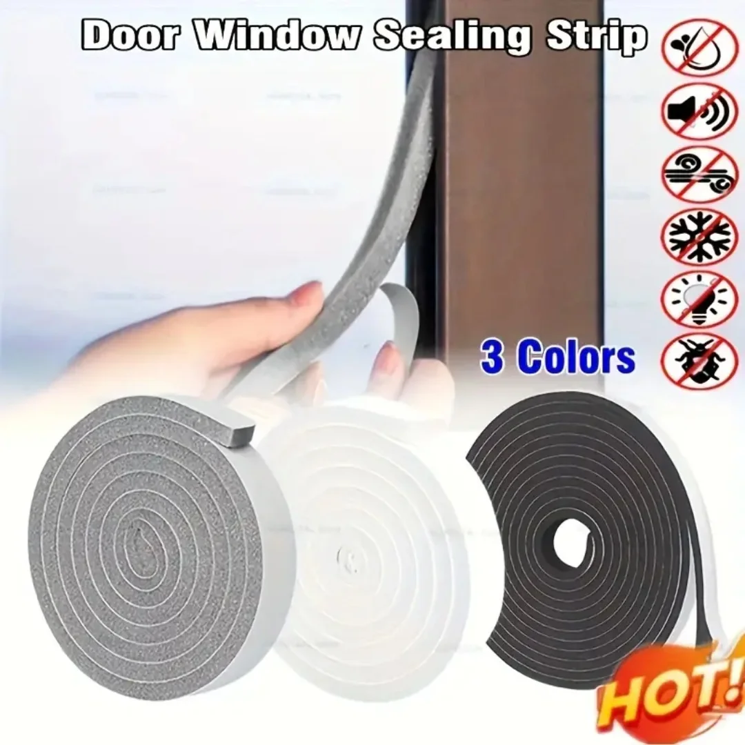 2/4MFoam Self-adhesive Door Window Sealing Strip Wearable Sliding Dustproof Sponge Strip Soundproof Home Insulation sealing tape