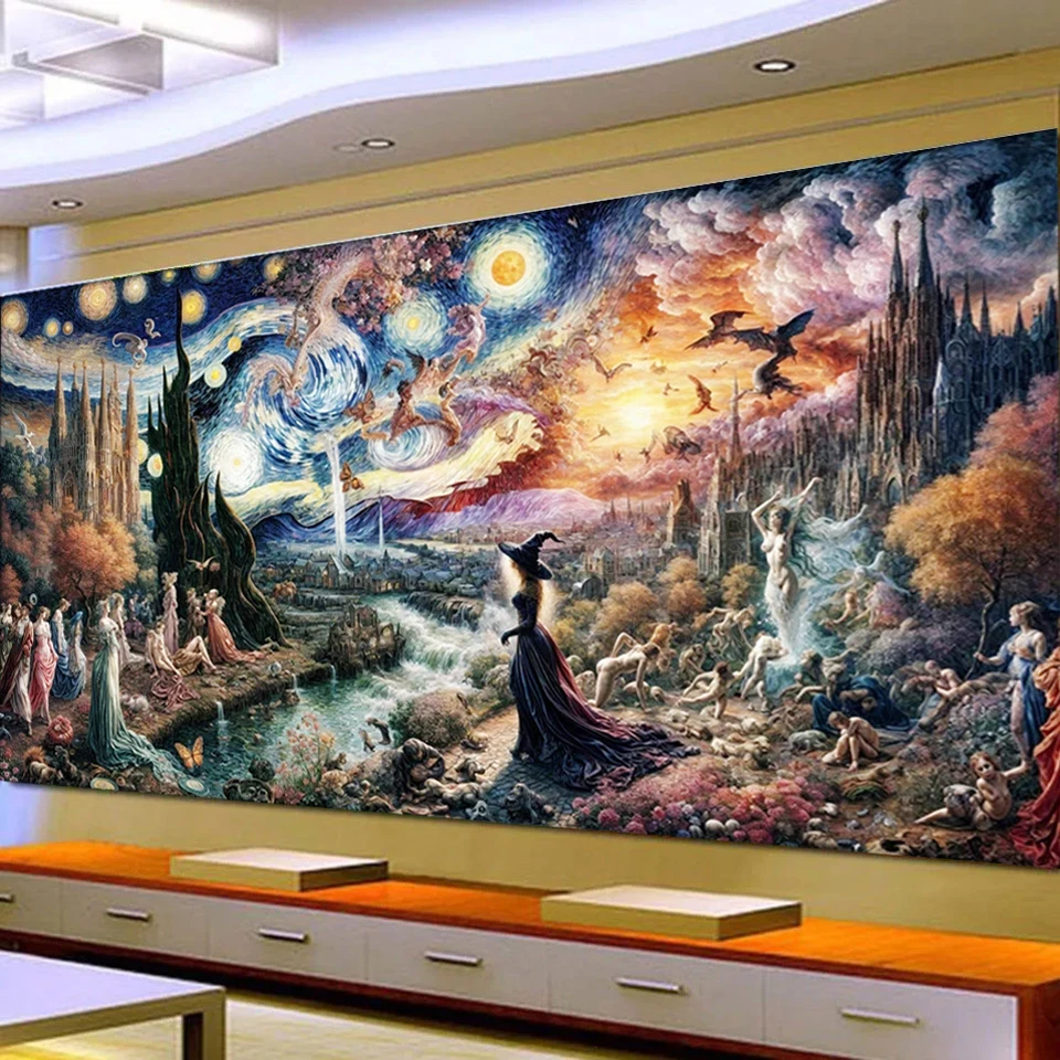 

Сюрреалистичная готическая красота в Апокалипсе, 5D DIY алмазная живопись, полная квадратная круглая мозаика, психоделическое искусство, полный комплект для вышивания, декор