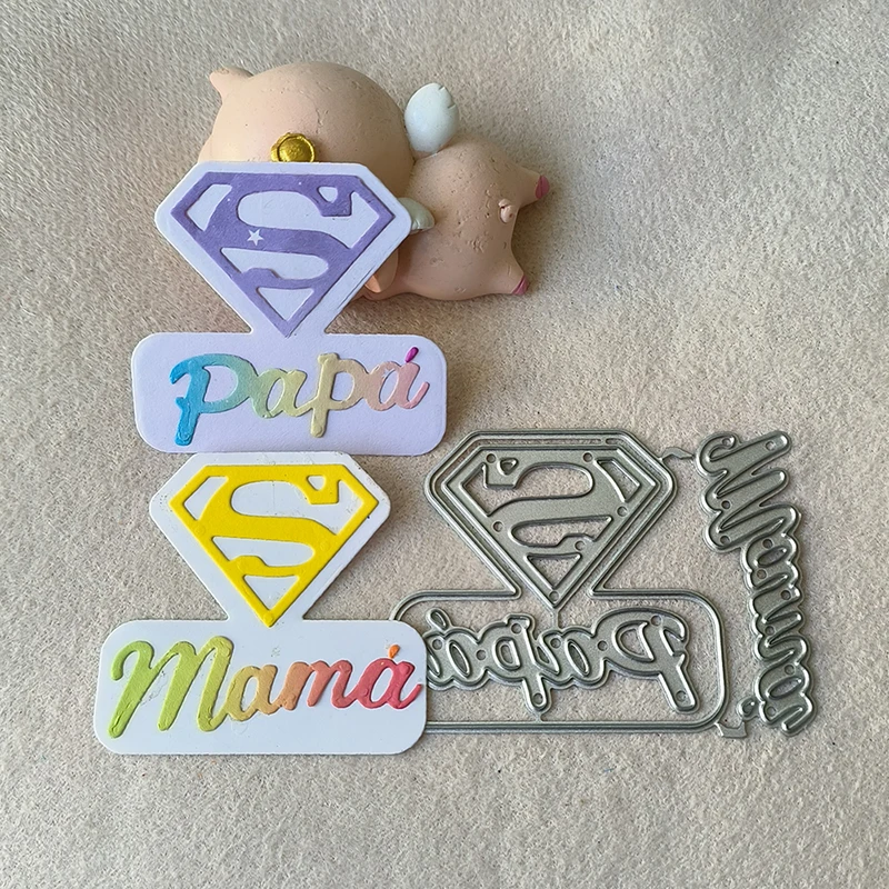 New Super Mom and Dad metal cutting die mould scrapbook decoration embossed photo album decoration card making DIY handicrafts