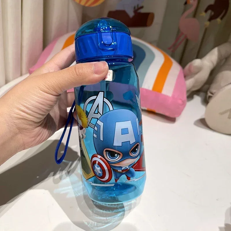 Disney Cartoon Cup Children's Plastic Water Straw Cup Drinking Cup Student Portable Water Bottle MIkey Minnie Mouse 450ML