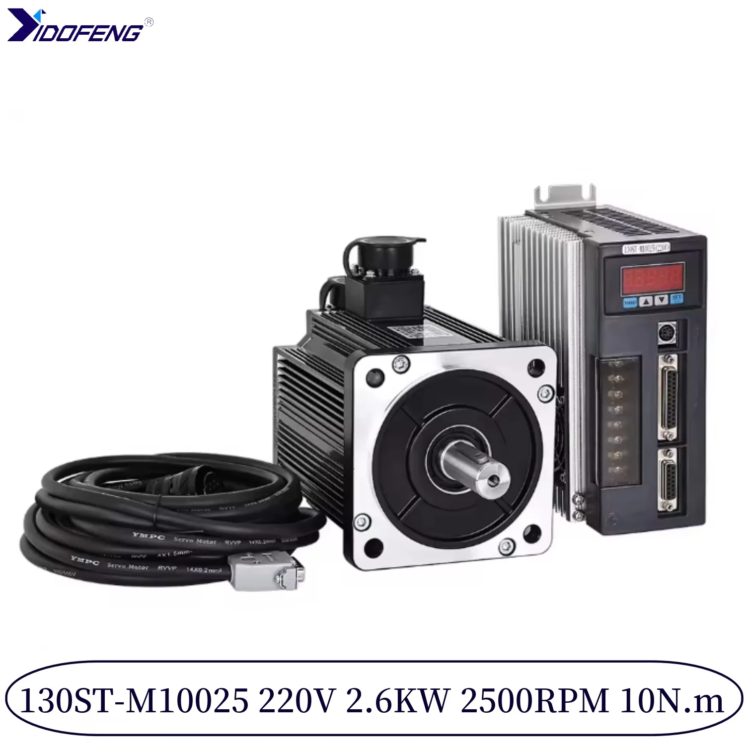 [EU/US Stock] 2.6KW AC Servo Motor 2500RPM 10N.M 130ST-M10025 220V + AC Servo Driver 15A With Brake/Without Brake