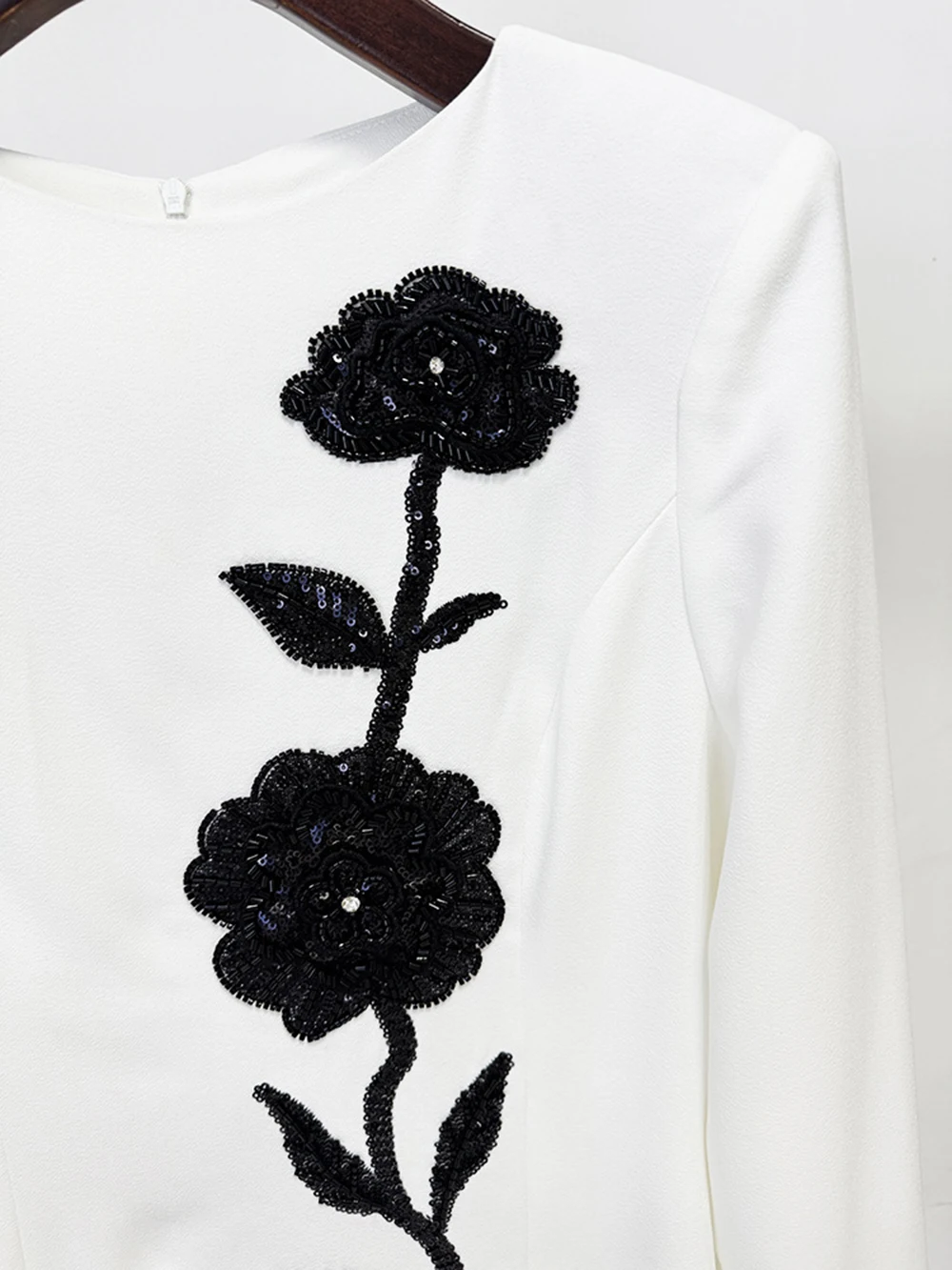 Modphy Abito lungo da sera formale dimagrante di alta qualità Abito lungo da donna elegante con perline e fiori Abiti da passerella per cena di celebrità