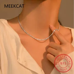 Dazzling Simple Adjustable Necklace for Women Girls 925 Sterling Silver Luxury Brand Jewelry 2021 New Mode Accessories D7369