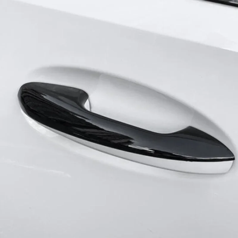 4Pcs Exterior Door Handle Trim Cover Stickers For Mercedes-Benz C/ E/GLC/GLB/ A/B/GLE/GLS/CLA/GLA-Class Glossy Black