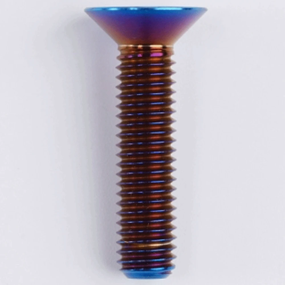 1 PC M8 p1,25mm 20 25 30 35 40 45 50 60mm GR5 Titan Legierung Senkkopf schraube Bolzen Flache T40 Torx Kopf Für Motorrad Fahrrad – Detail 1
