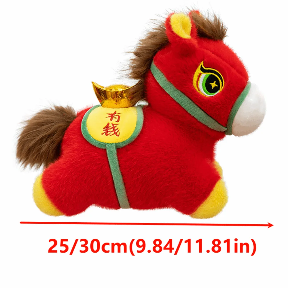 Adorable Mascot Horse Cute Good Luck Stuffed Horse Creative Fluffy Zodiac Pony Figurine Chinese New Year
