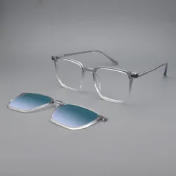 Transparent Glasses Magnet Sunglasses Clip Mirrored Magnetic Clip On Glasses Pink Prescription Myopia Spectacle Frames Purple