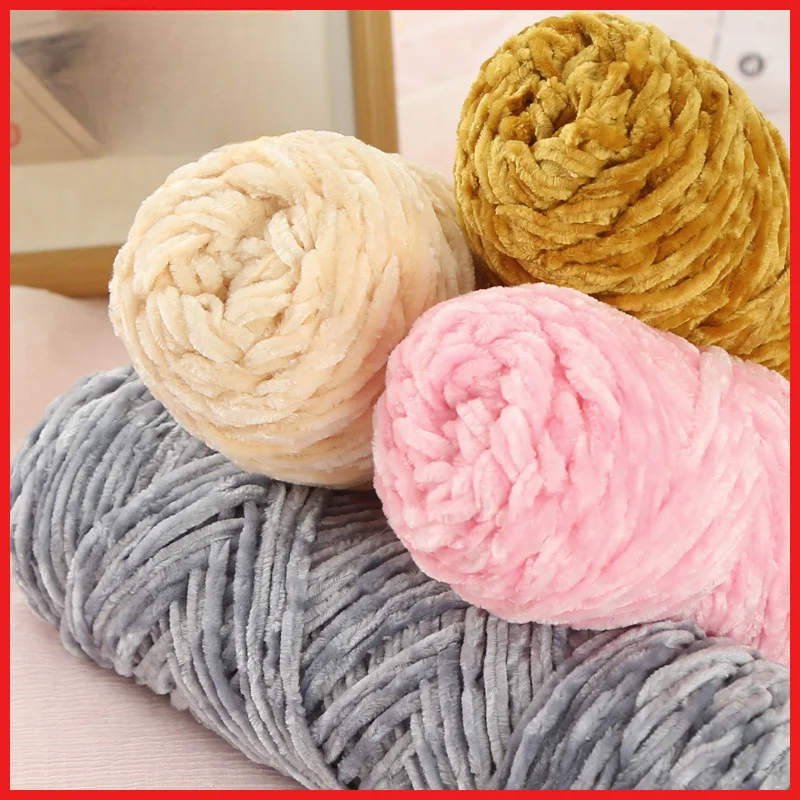 90-100g Chenille Velvet Yarn Knitting Wool Thick Warm Crochet Knitting Yarns Cotton Baby Wool DIY Hand-knitted Sweater Doll Gift