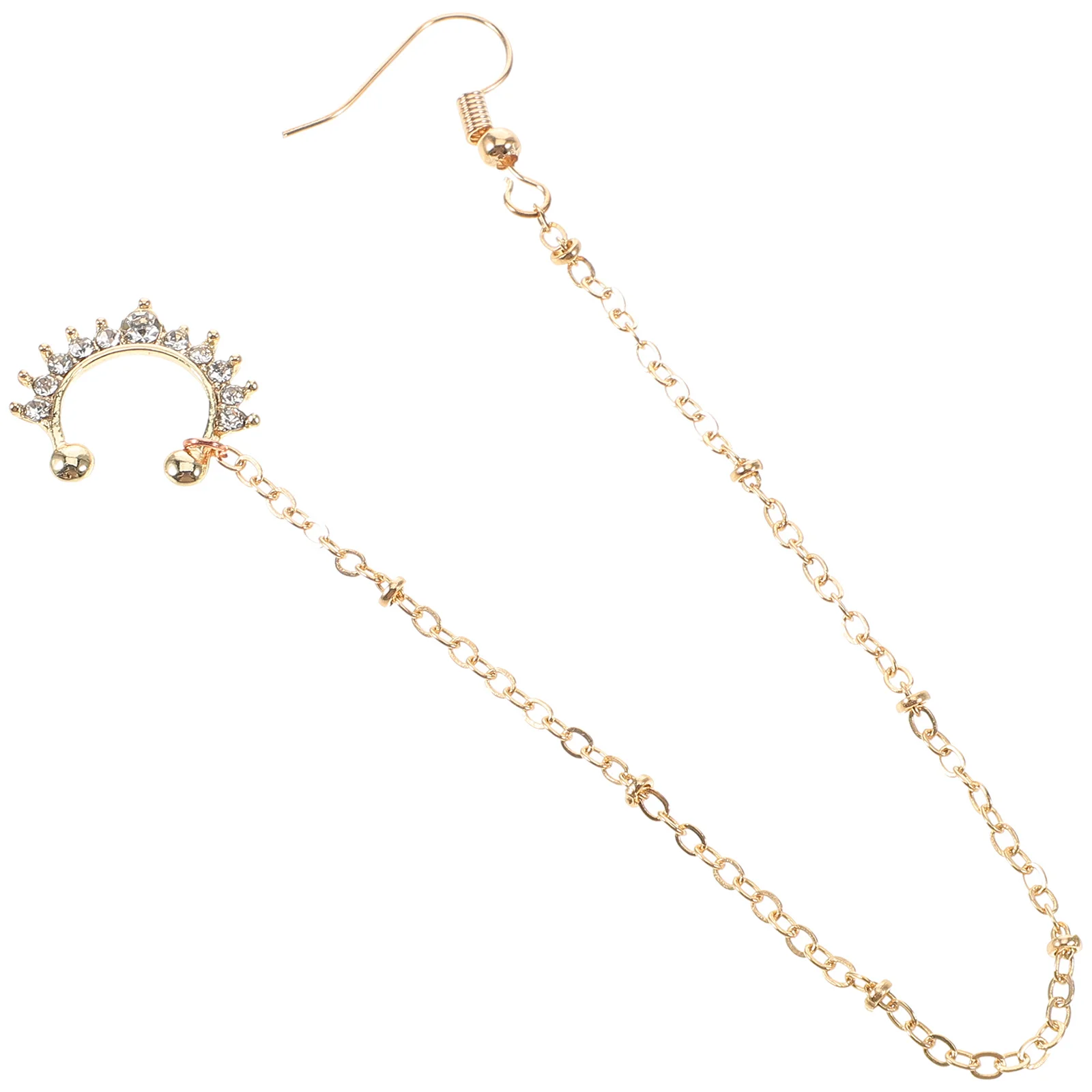 

Elegant Non-Piercing Rhinestone Nose Ring Faux Septum Earring Chain Women Accessory Clip on Nose Ring Body Chain Jewelry