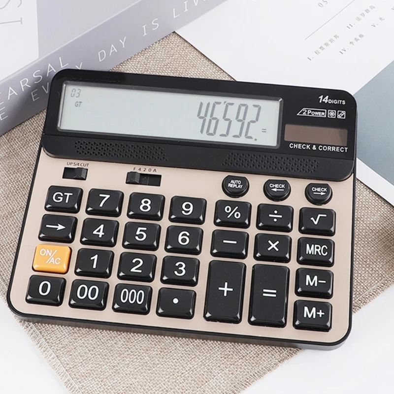 14 Digits Electronic Calculator Large Screen Desktop Calculators Home Office School Calculators Financial Accounting