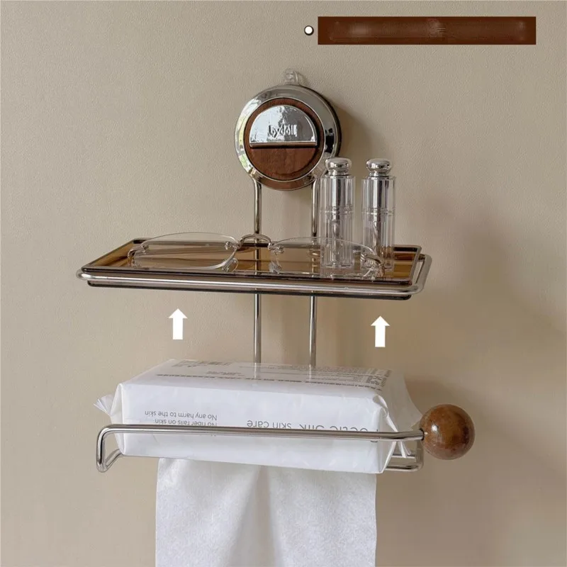 

Коробка для туалетной бумаги на присоске из нержавеющей стали, коробка для туалетной бумаги в ванной комнате, настенный держатель для туалетной бумаги, стойка для перфорационной бумаги ZG854